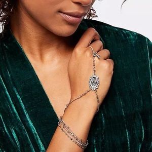 Free people Madrid rosary hand wrap silver tone